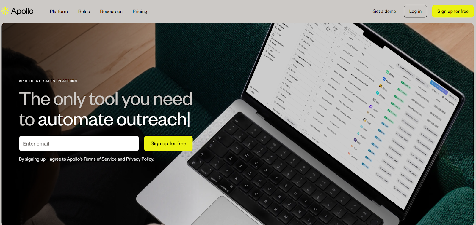 Apollo.io homepage