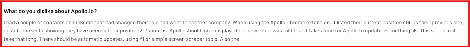 G2 review of Apollo.io