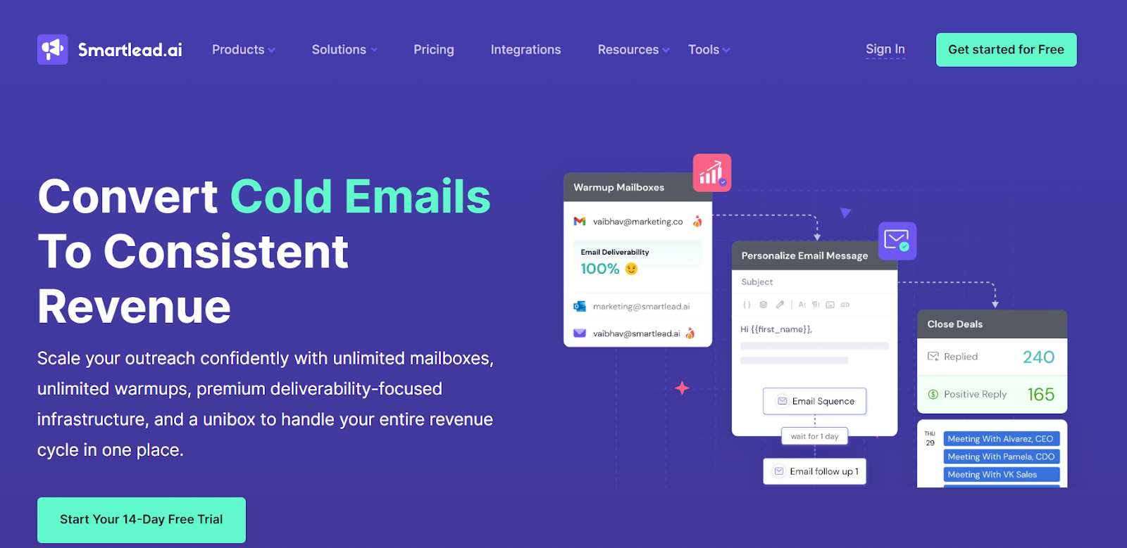 Smartlead homepage