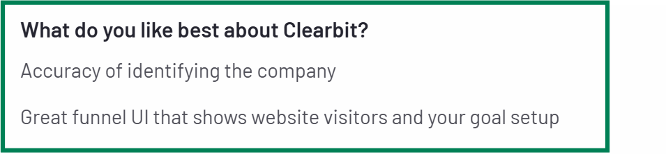 Clearbit G2 review