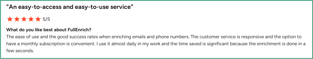 FullEnrich G2 review