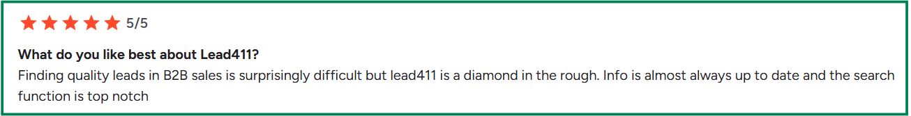 Lead411 G2 review