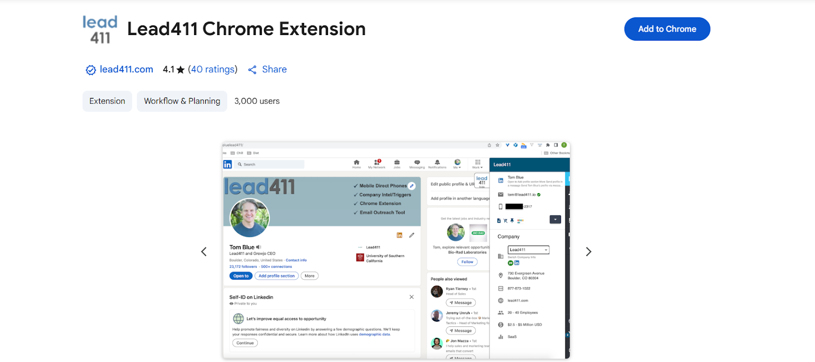 Lead411 Chrome Extension
