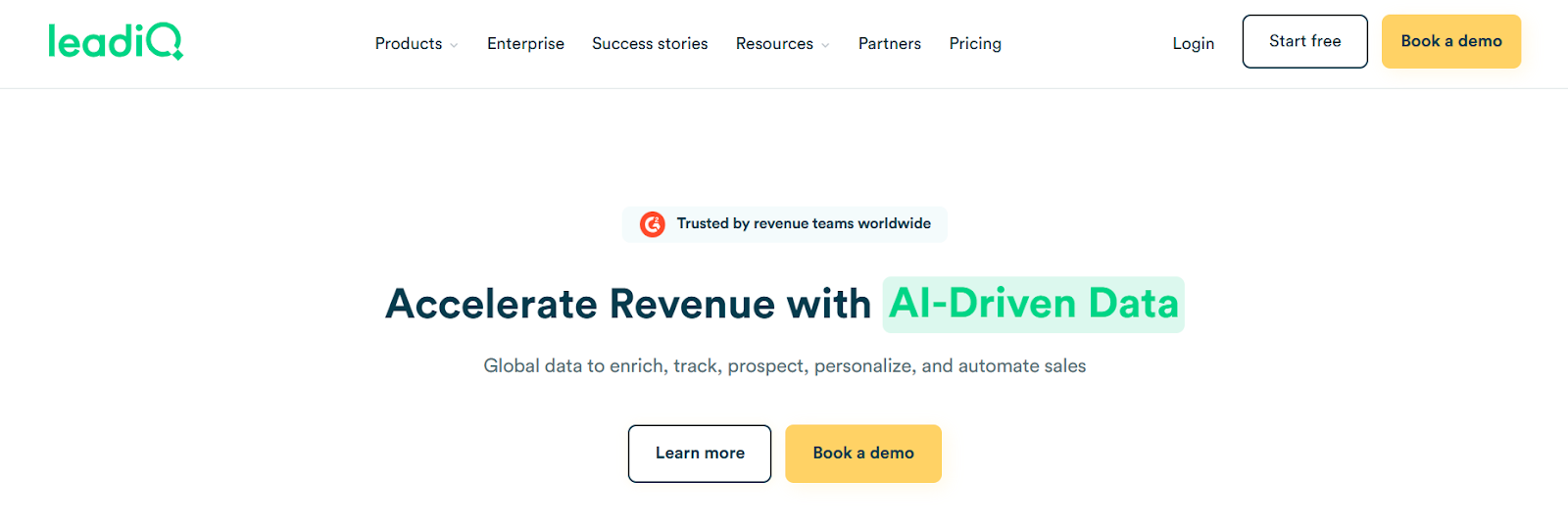 LeadIQ homepage
