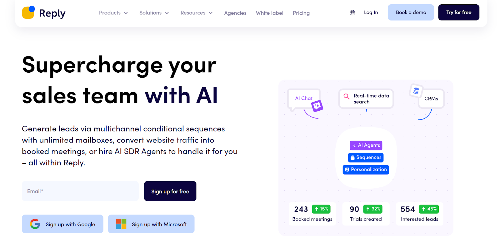  Reply.io homepage