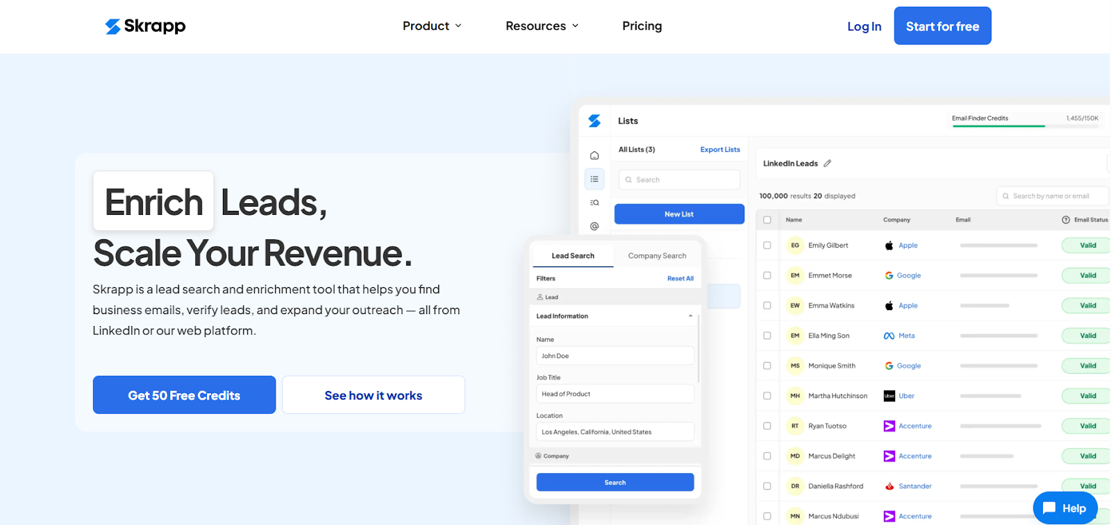 Skrapp homepage