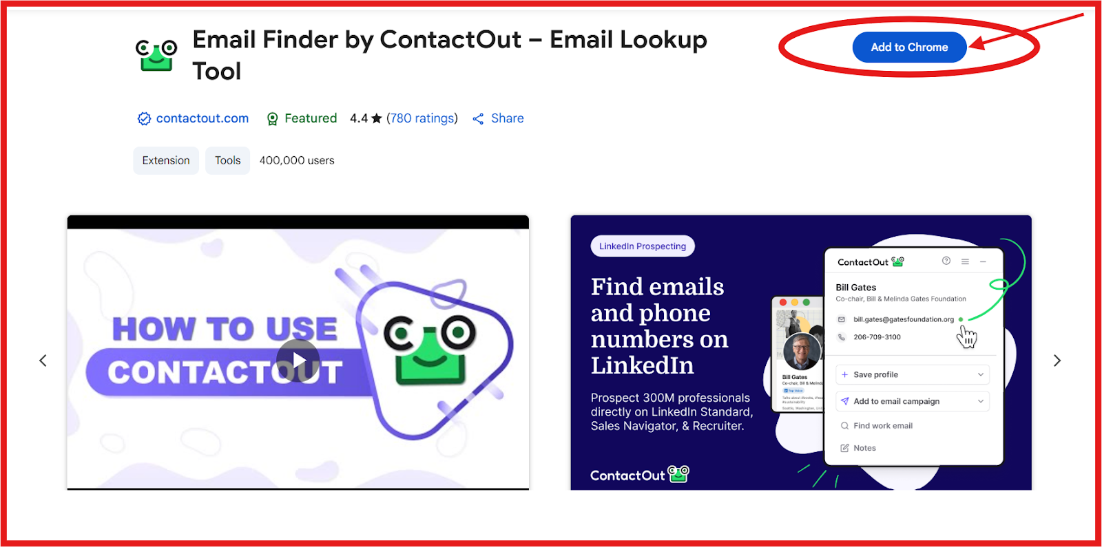 ContactOut Chrome extension
