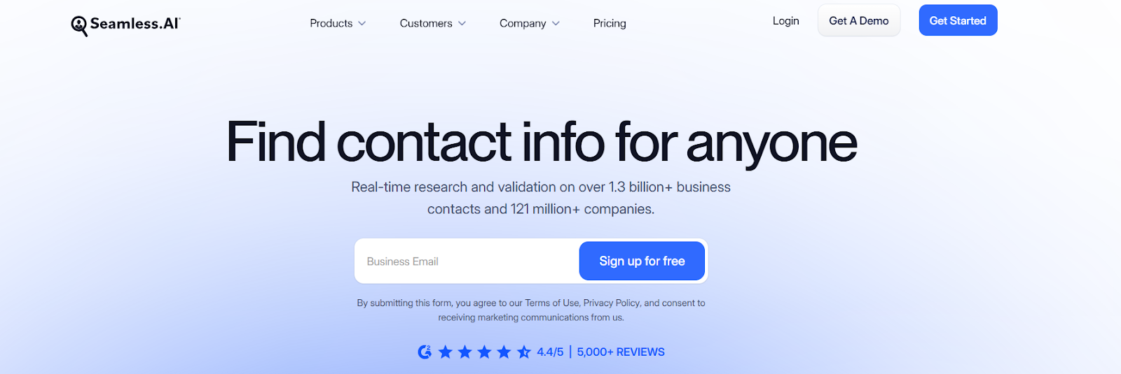 Seamless.ai homepage