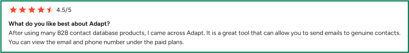 Adapt.io G2 review