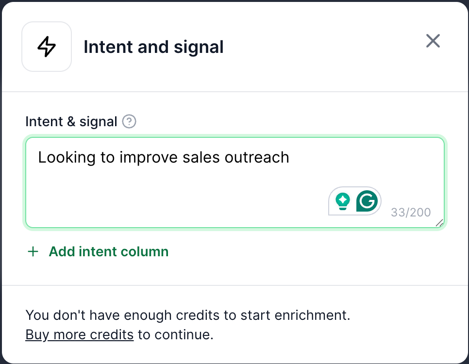 Leadsforge intent and signal feature
