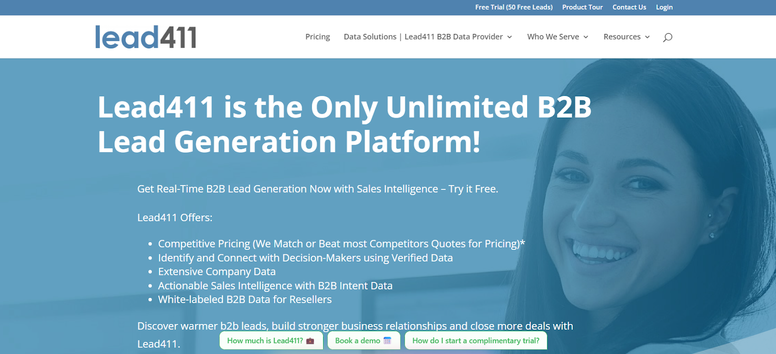 Lead411 homepage