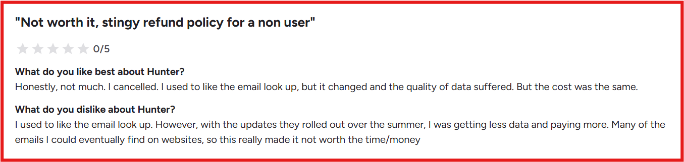 Hunter.io G2 review