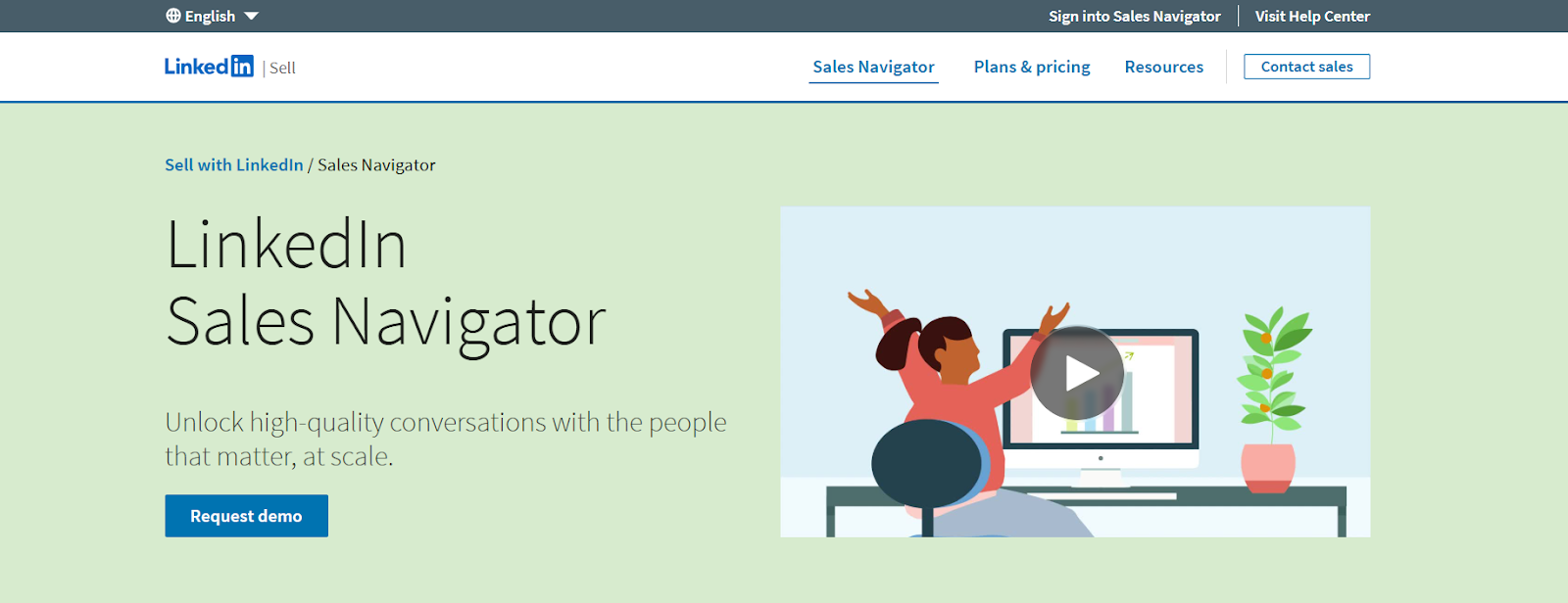 LinkedIn Sales Navigator homepage