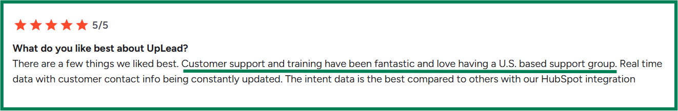 UpLead customer support review 