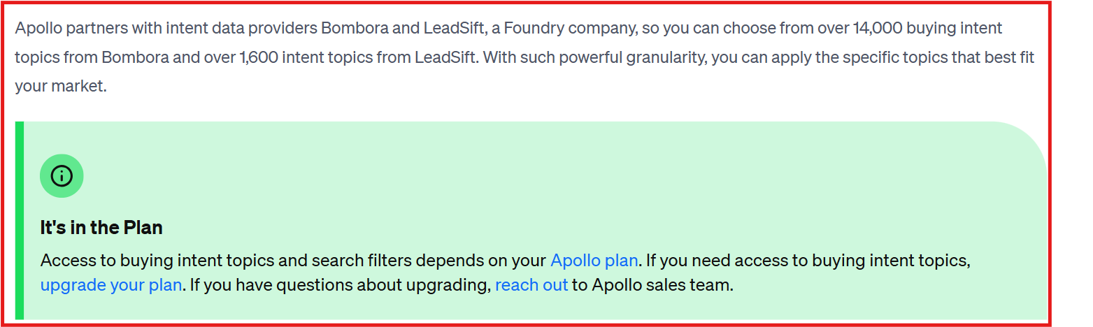 Apollo multi-source intent