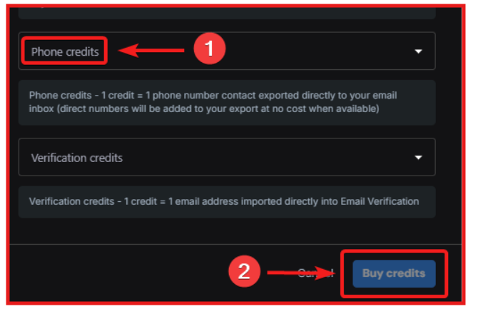 Buy Liskit phone number credits