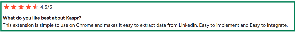 Kaspr G2 review of its Chrome extension
