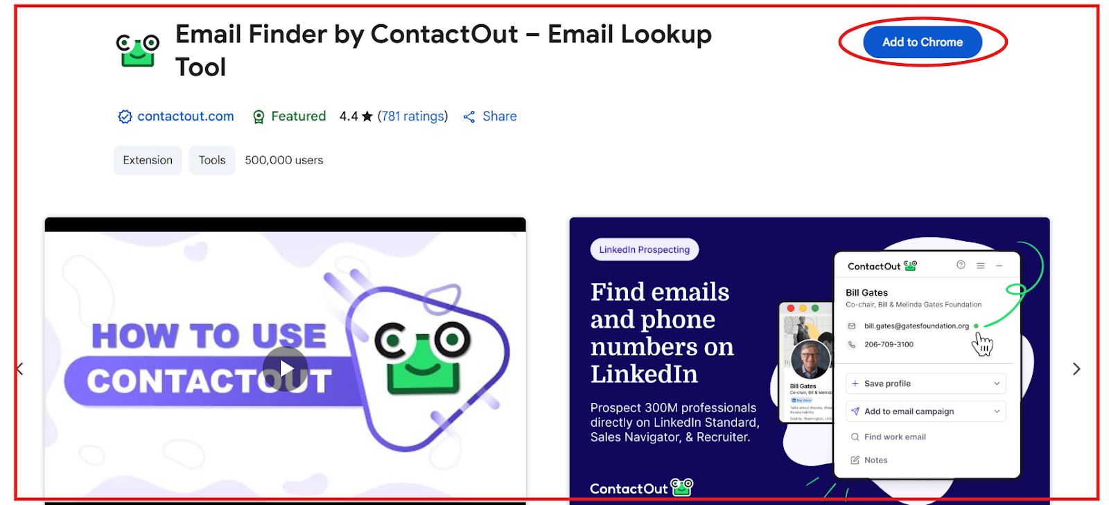 ContactOut chrome extension