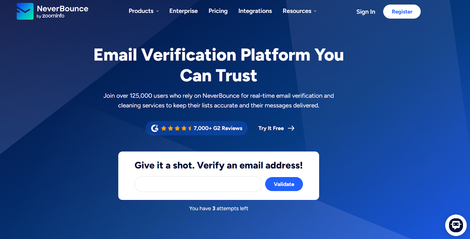 NeverBounce homepage