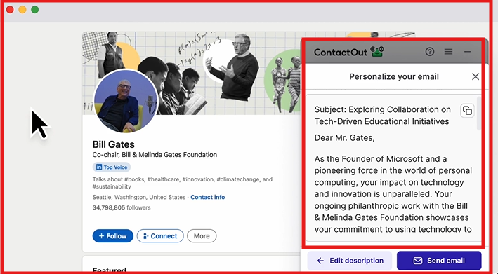 Get email and phone numbers from ContactOut email finder extension