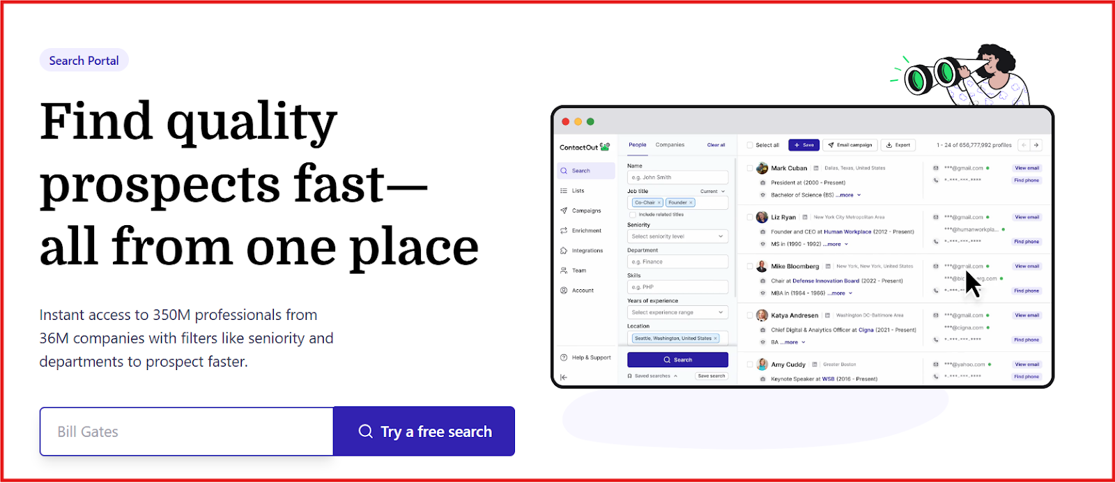 ContactOut search portal