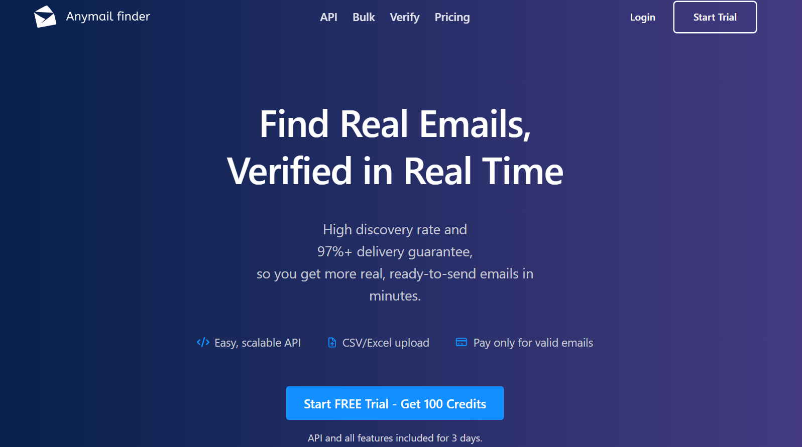 Anymail Finder homepage