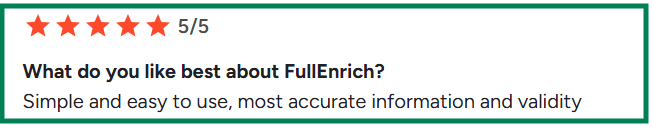 FullEnrich G2 review about its ease of use