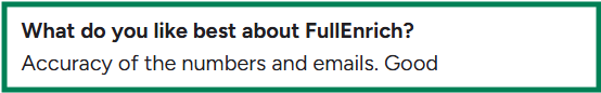  FullEnrich G2 review about its accuracy