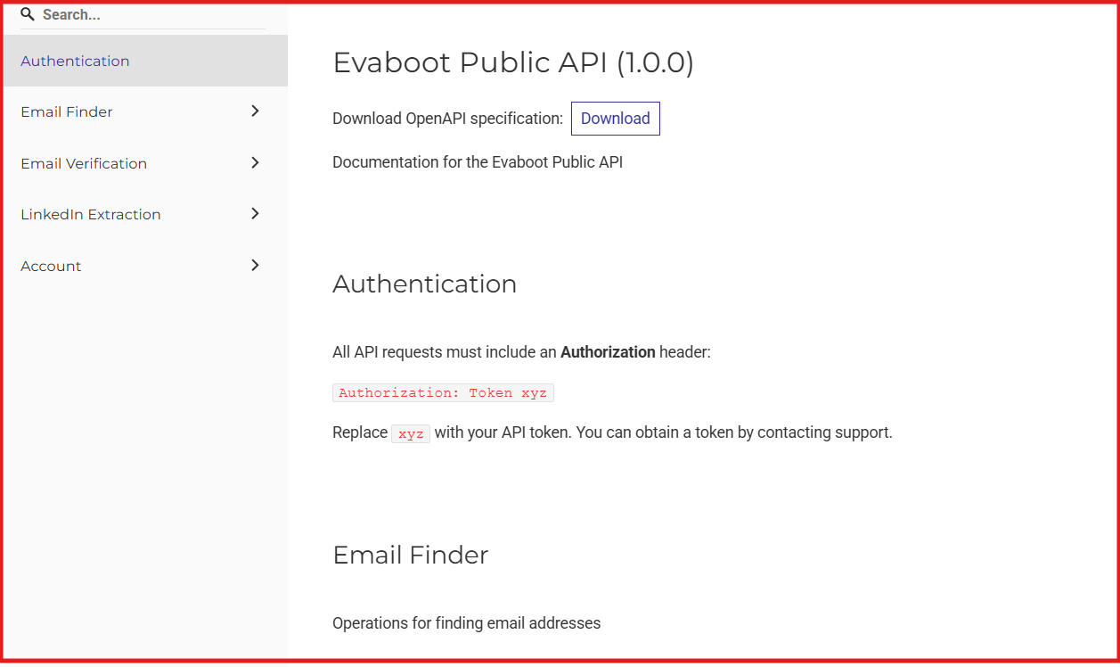 Evaboot Public API