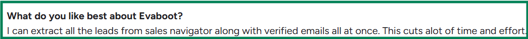 Evaboot G2 review about sales navigator 