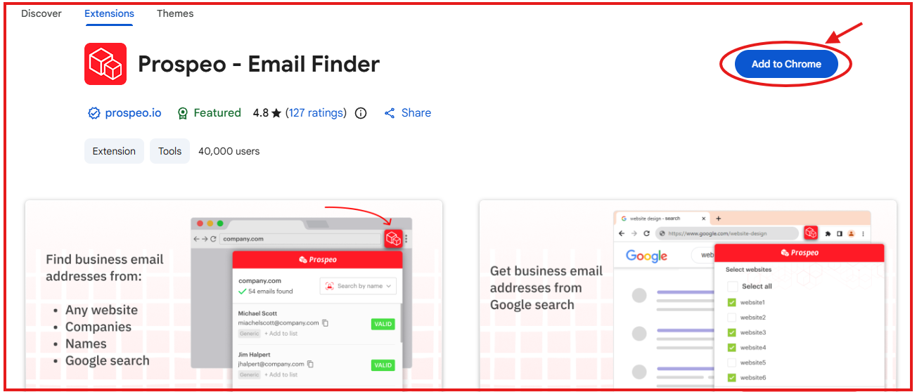 Prospeo Email Finder Chrome Extension