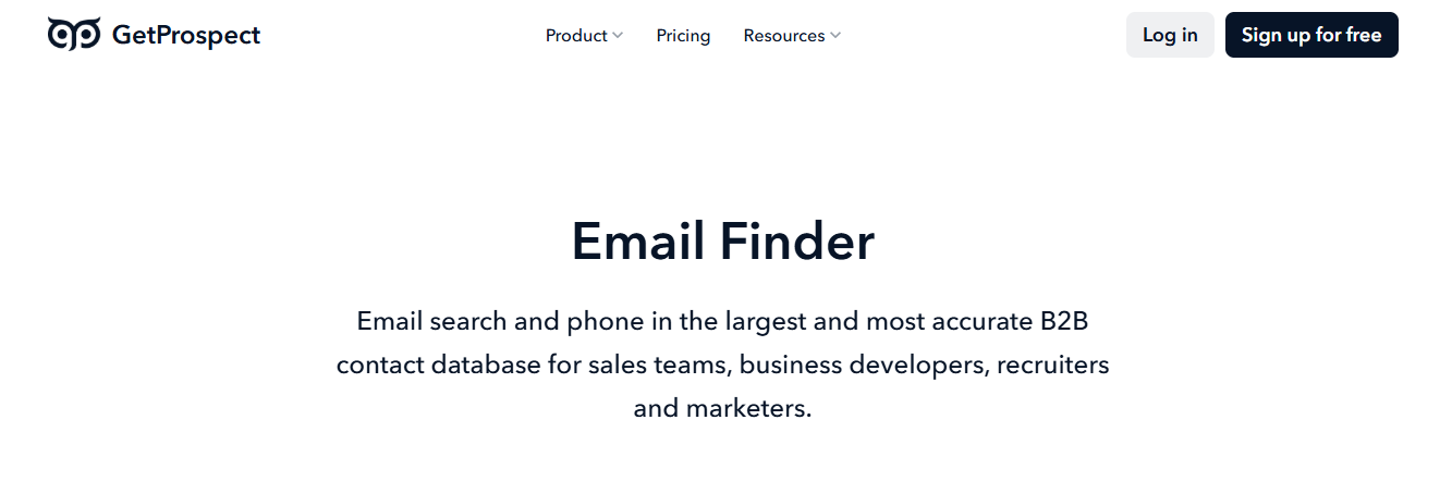 GetProspect homepage