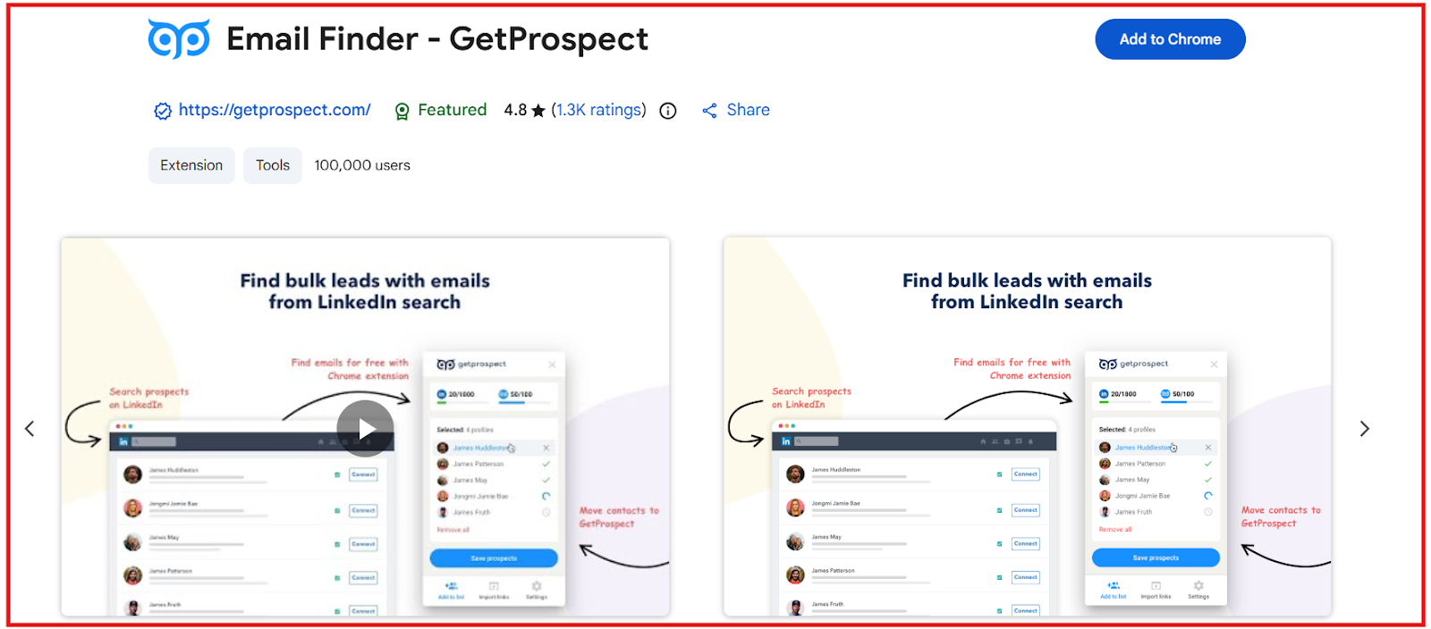 GetProspect Chrome Extension 