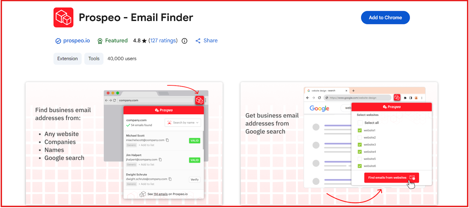 Prospeo chrome extension