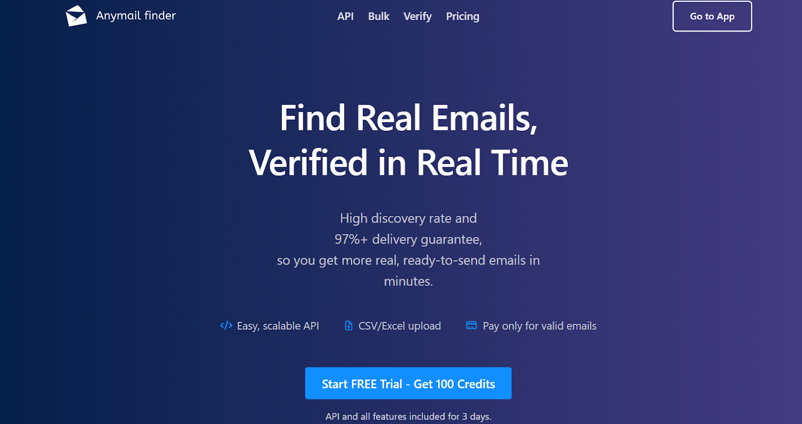 Anymail Finder homepage