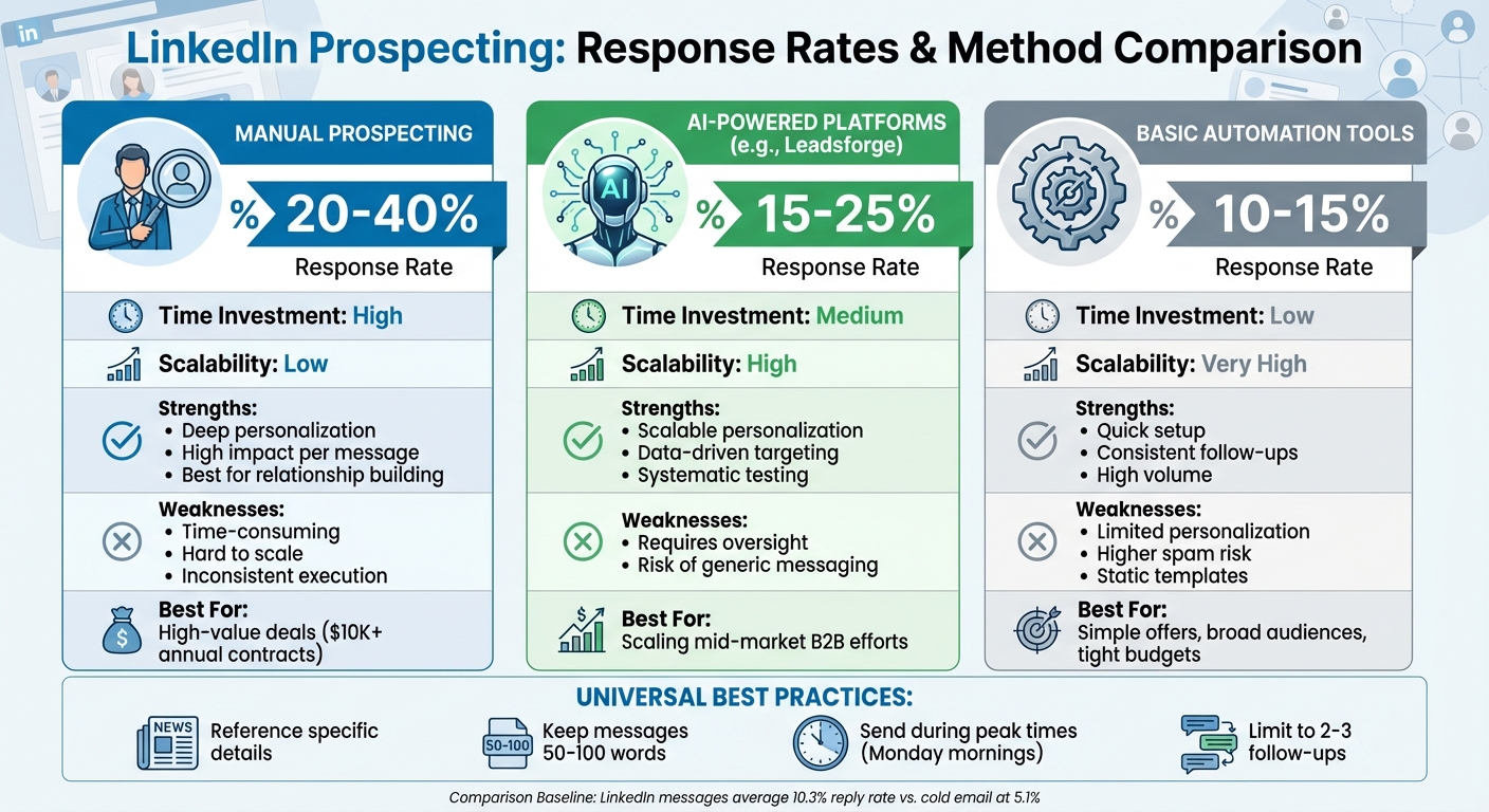 LinkedIn Prospecting Methods: Response Rates and Performance Comparison