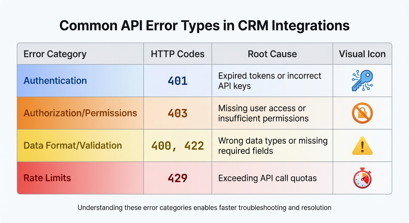 Common API Error Types in CRM Integrations: Categories, HTTP Codes, and Root Causes