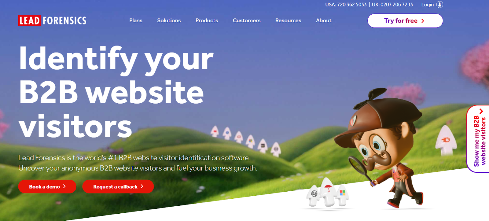 Lead Forensics homepage