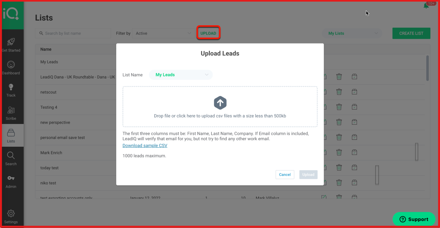 Verify email on LeadIQ