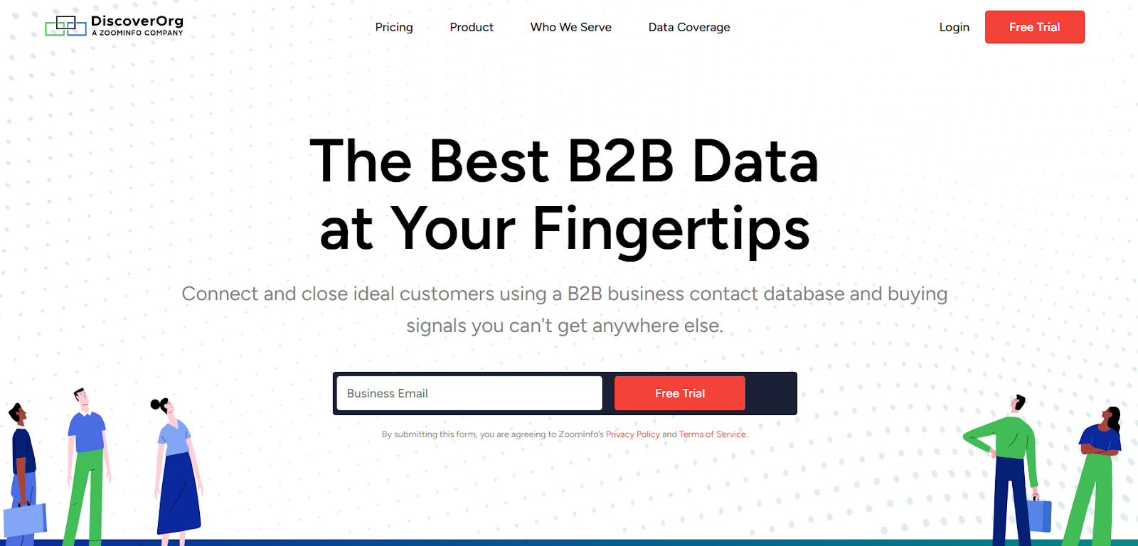 DiscoverOrg homepage