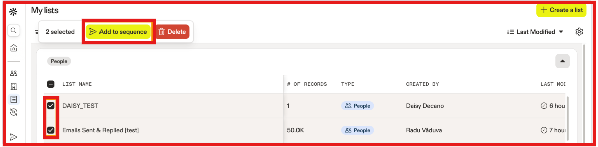 Add to sequence on Apollo