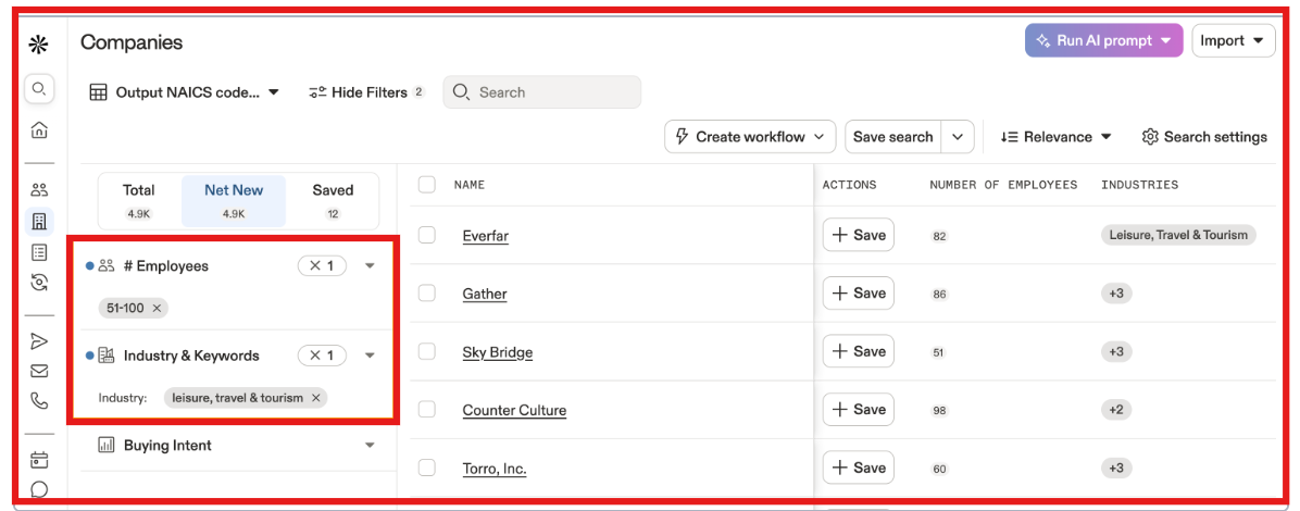 Search filters on Apollo