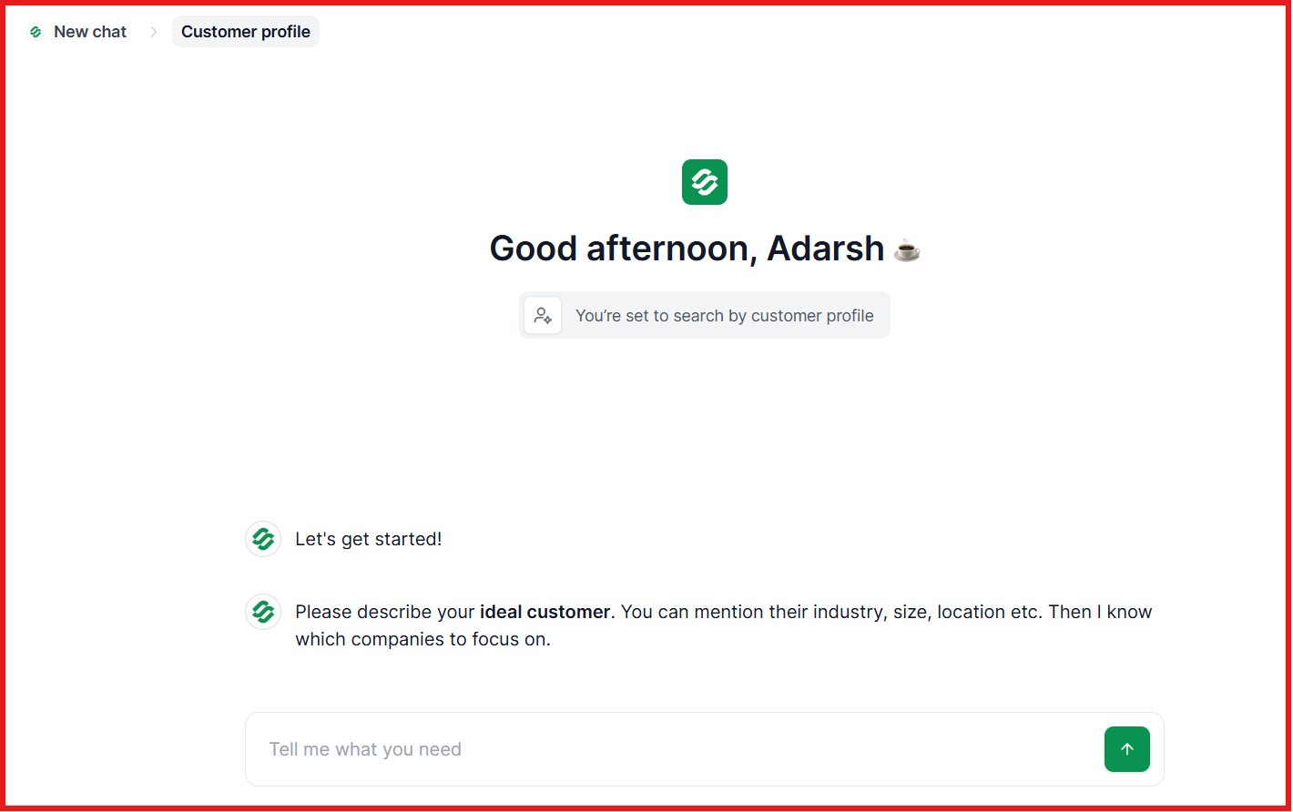 Describe your ideal customer on Leadsforge