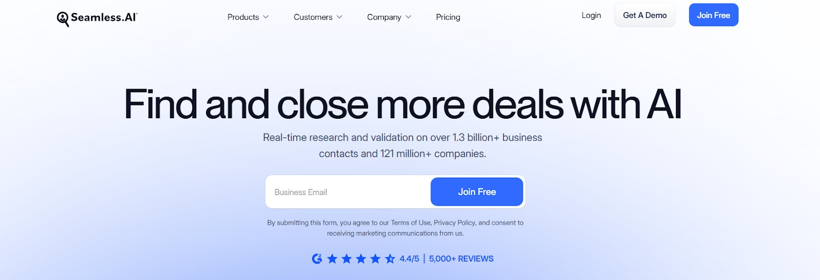Seamless.ai homepage