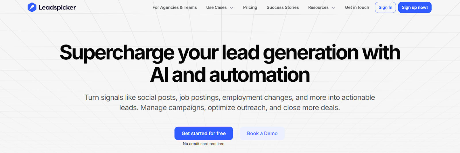 Leadspicker homepage