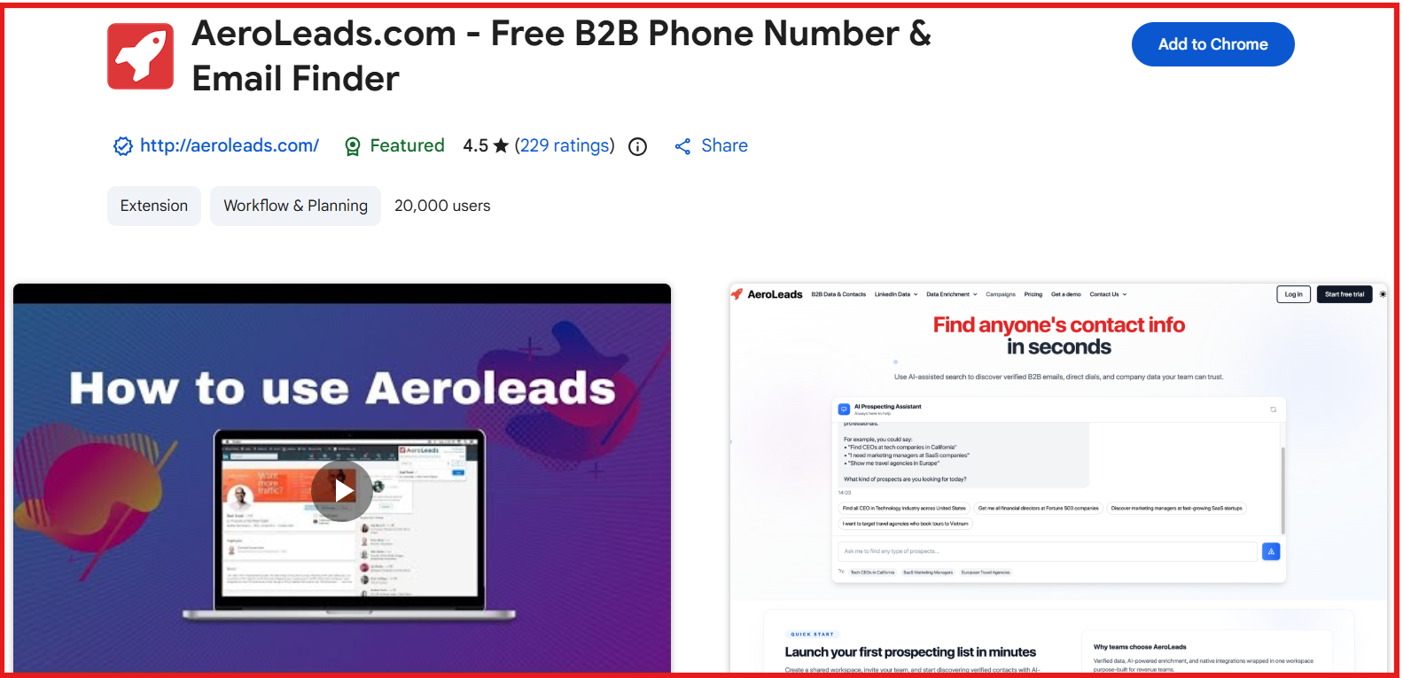  Aeroleads chrome extension
