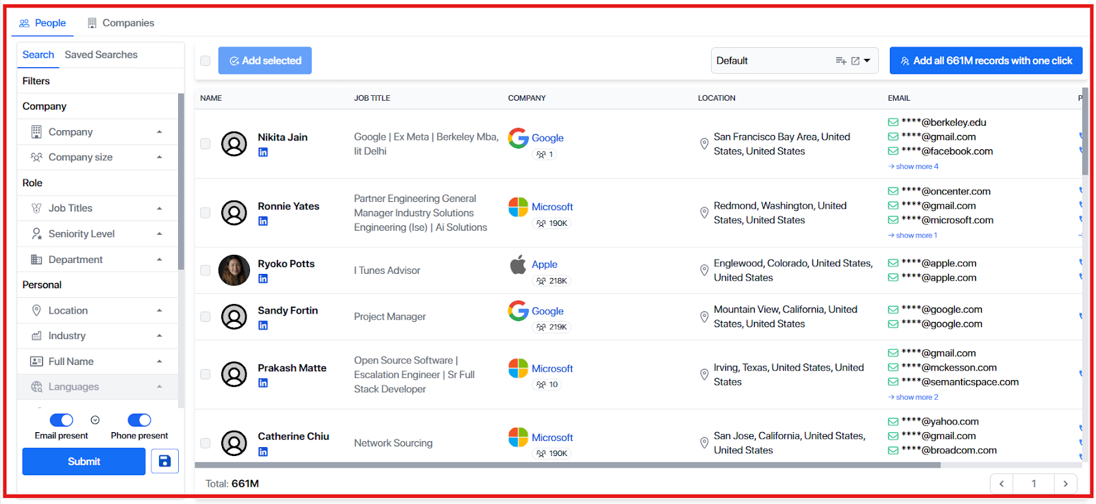 Search for leads using AeroLead