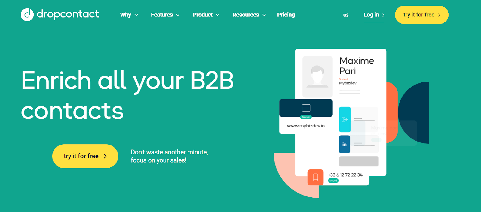 DropContact homepage
