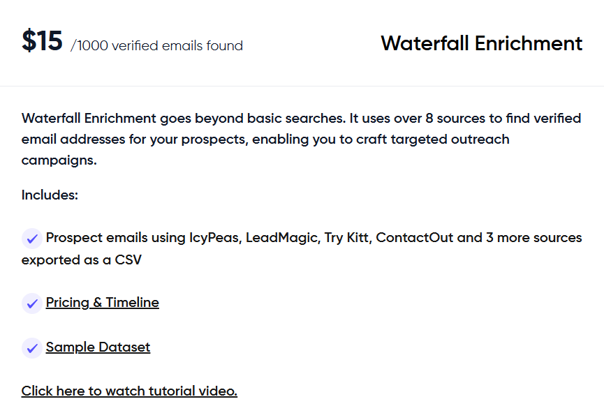 Boomerang pricing (waterfall enrichment)
