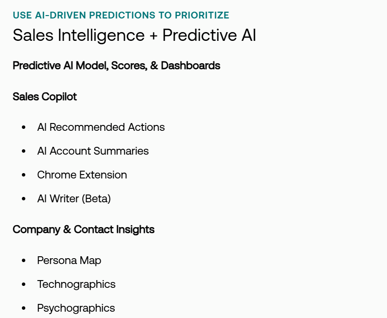 6Sense sales intelligence and predictive AI package